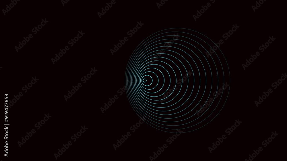Digital radio waves signal animation on black background Digital radio waves signal animation on black background