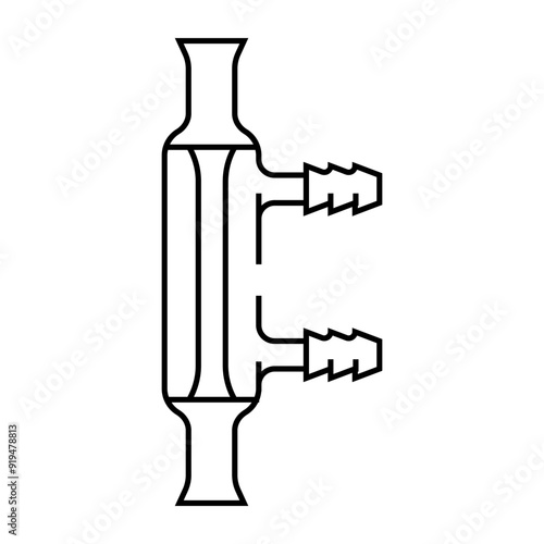 water condenser chemical glassware lab line icon vector. water condenser chemical glassware lab sign. isolated contour symbol black illustration