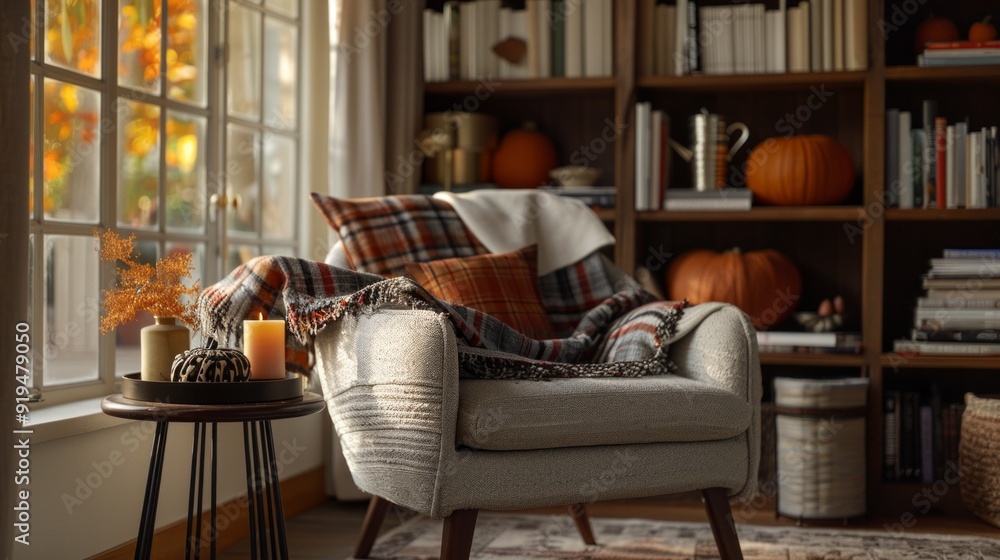 Cozy Corner with Warm Lighting and Soft Textures Cozy Corner with Warm Lighting and Soft Textures