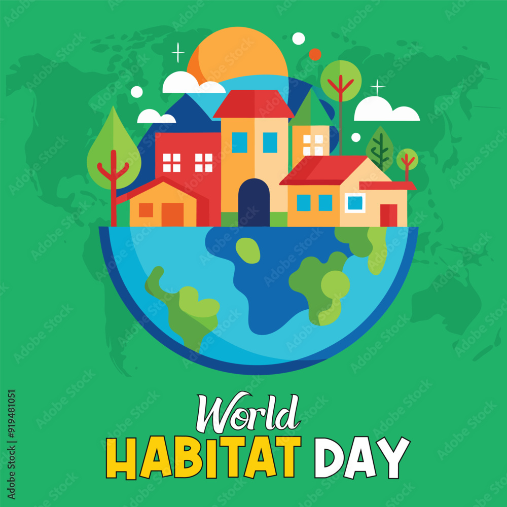 World Habitat Day Vector Creative and Eco-Friendly Design for Environmental Awareness World Habitat Day Vector Creative and Eco-Friendly Design for Environmental Awareness