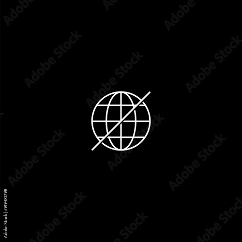 Wallpaper Mural Globe Offline internet icon isolated on dark background Torontodigital.ca