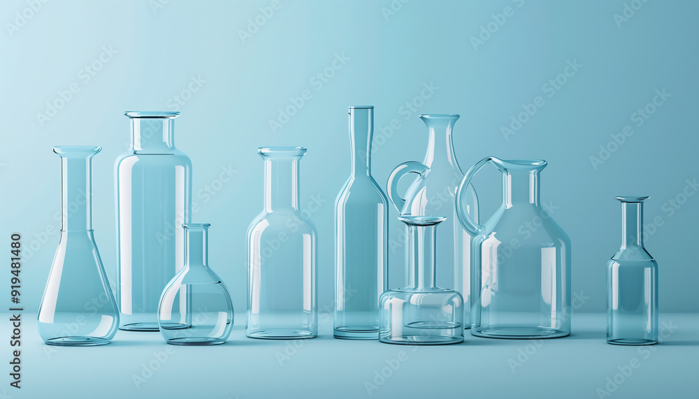 Glass jars and flasks are neatly arranged on a lab table, creating the atmosphere of a science experiment
Glass jars and flasks are neatly arranged on a lab table, creating the atmosphere of a science experiment