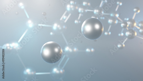 potassium iodide molecular structure, 3d model molecule, antithyroid agents, structural chemical formula view from a microscope photo