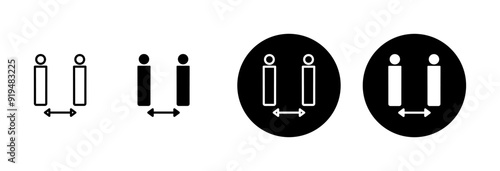 Social distancing icon vector isolated on white background. Keep distance sign. Coronavirus. Social Distancing and Self Quarantine.