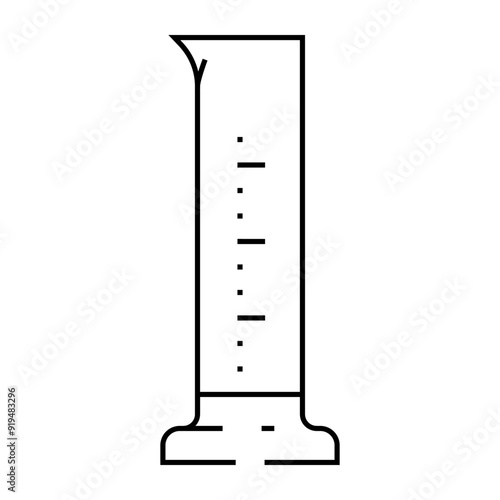 graduated cylinder chemical glassware lab line icon vector. graduated cylinder chemical glassware lab sign. isolated contour symbol black illustration