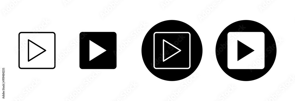 play Icon vector isolated on white background. Play button vector icon. Video icon vector play Icon vector isolated on white background. Play button vector icon. Video icon vector