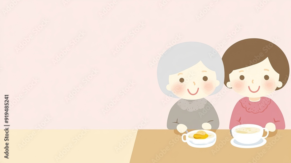 Two cheerful women enjoying tea and dessert at a cozy cafe, representing friendship and warmth in a relaxing atmosphere. Two cheerful women enjoying tea and dessert at a cozy cafe, representing friendship and warmth in a relaxing atmosphere.
