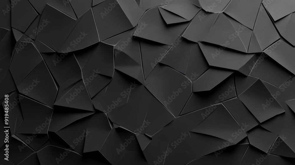 Fototapeta premium Background with a black, geometric 3D structure. Simple, futuristic form. 3D rendering.