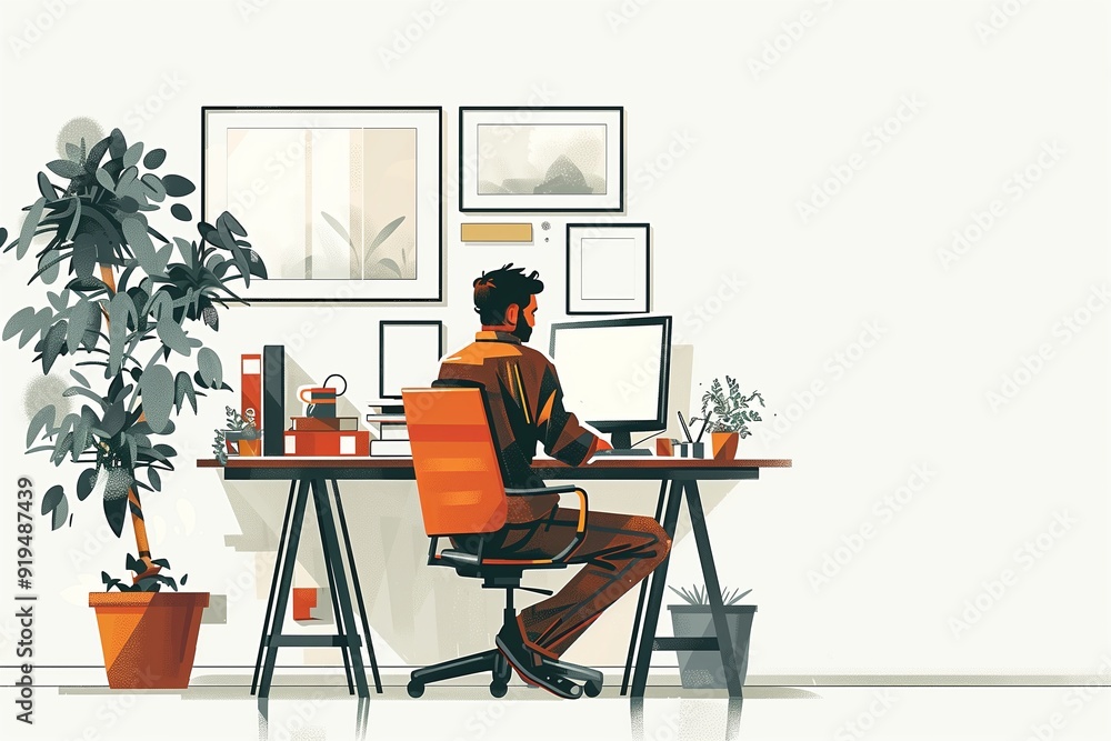 Modern Home Office Workspace with Minimalist Design Modern Home Office Workspace with Minimalist Design