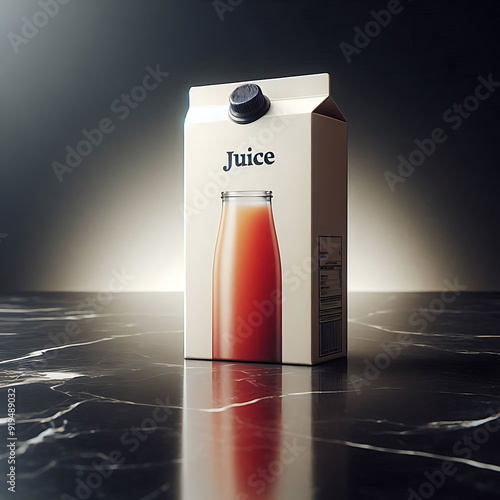 A high-resolution realistic Juice box blank mockup. photo