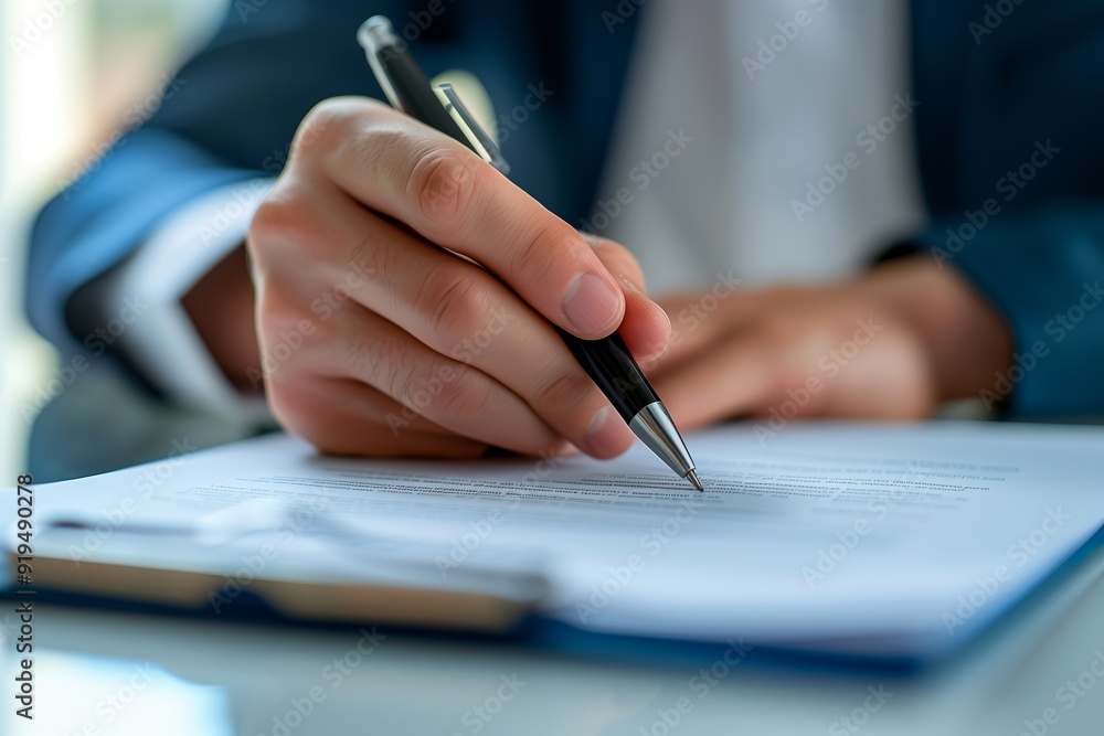 Close Up of Hand Signing a Business Contract Close Up of Hand Signing a Business Contract