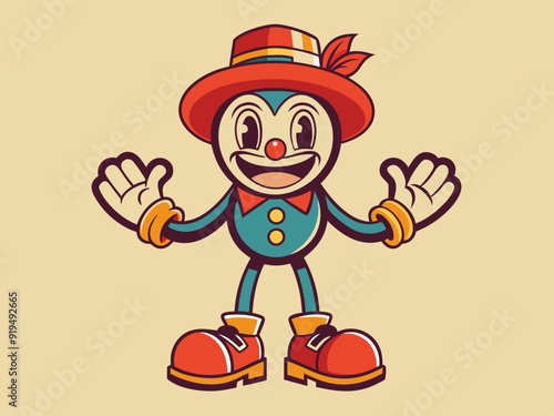 Retro leg, hand and face. Comic groovy hands in gloves, vintage legs and foot in shoes and funny emotion. Different poses arm and feet. Body parts mascot. Vector set
