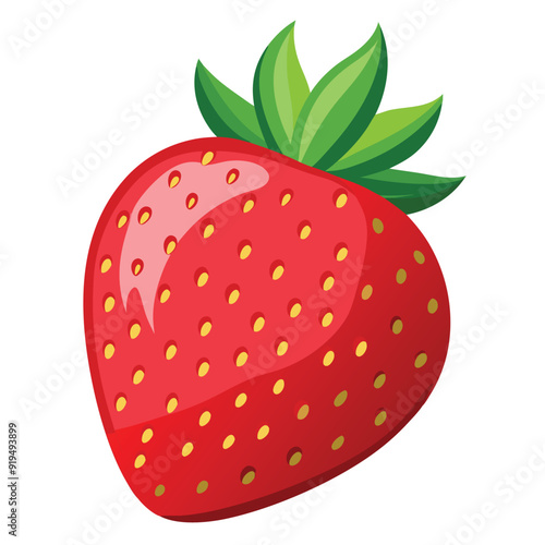 An Abstract Red Strawberry Fruit Vector Illustration Design. Generative AI