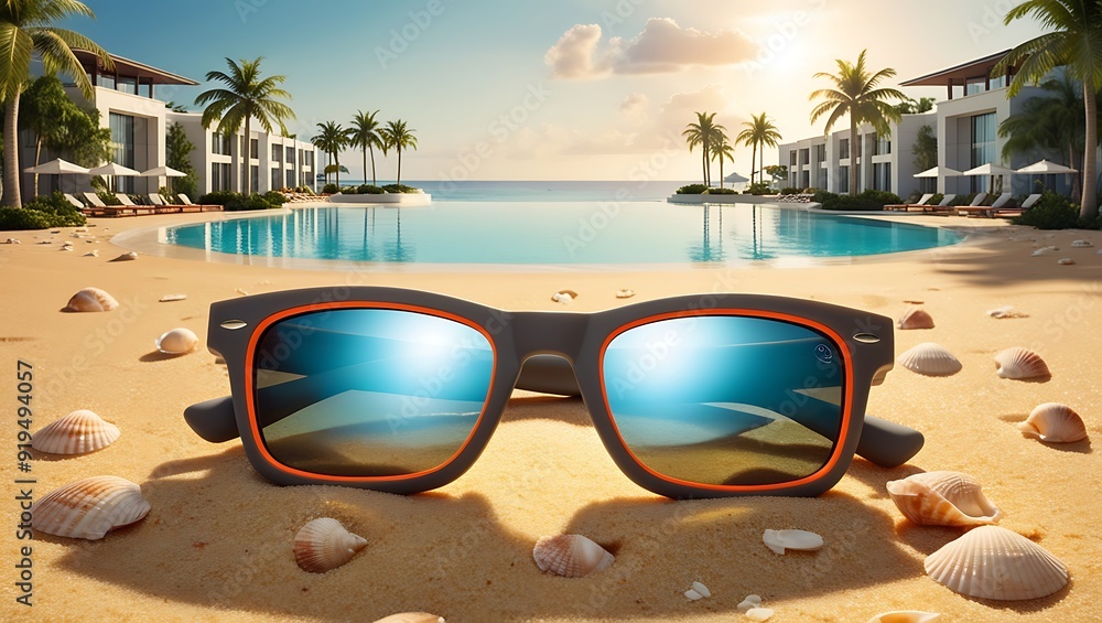 summer tropical beach background glasses travel concept background summer tropical beach background glasses travel concept background