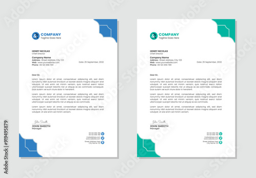 Corporate business letterhead template creative Clean design