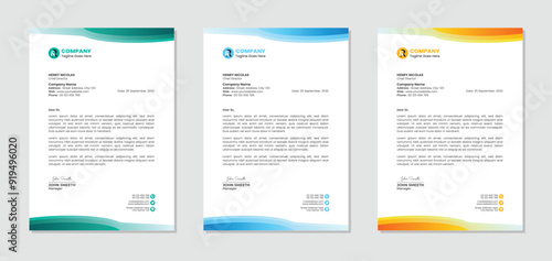 Corporate business letterhead template creative Clean design