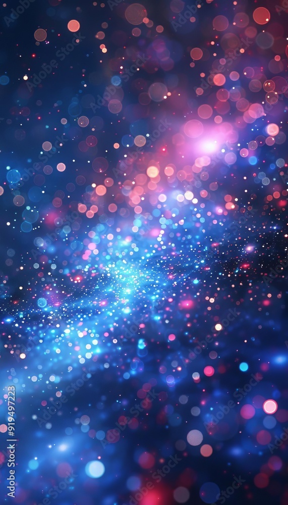 Abstract colorful bokeh lights in a cosmic background with shades of blue, purple, and pink. Perfect for themes of magic, mystery, and wonder. Abstract colorful bokeh lights in a cosmic background with shades of blue, purple, and pink. Perfect for themes of magic, mystery, and wonder.