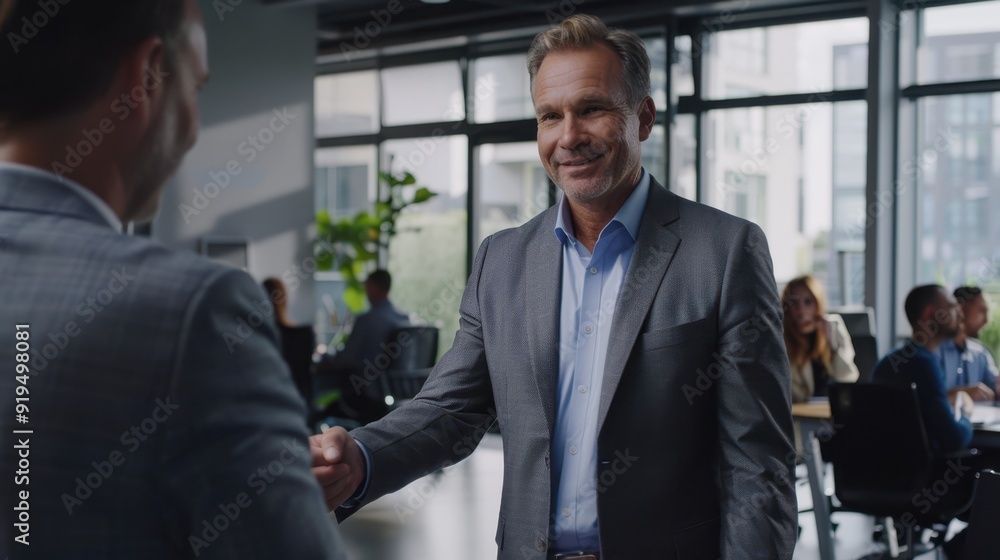 The business handshake meeting The business handshake meeting
