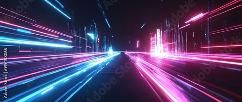 generative stock background with neon pink lights symbolizing fidelity, constancy, and connection.