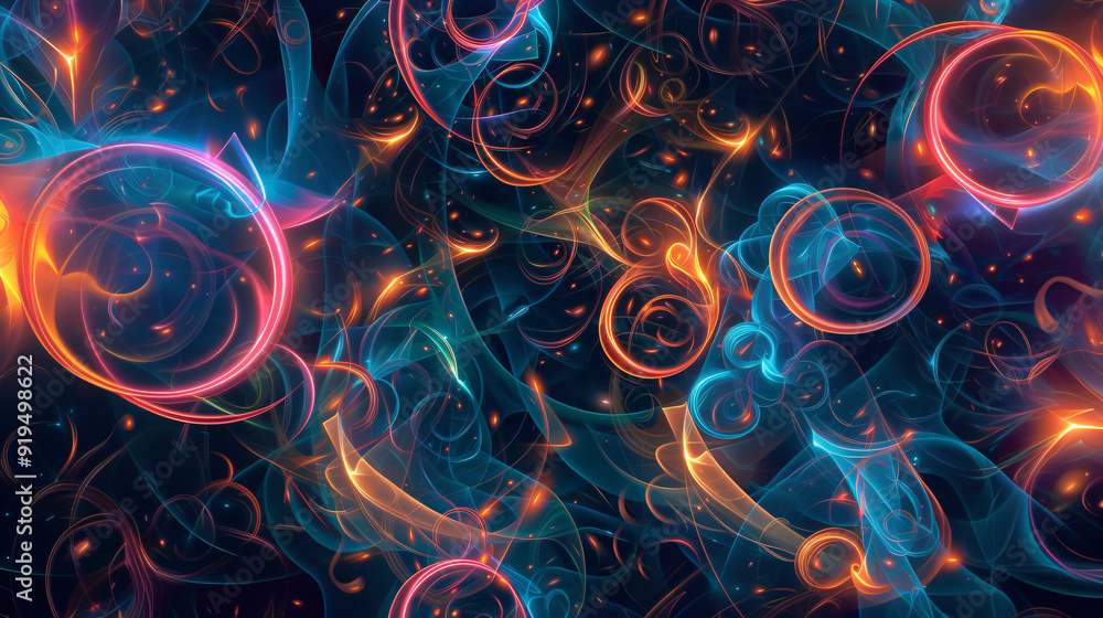 Abstract background with swirling blue and orange energy, perfect for any project needing a touch of magic Abstract background with swirling blue and orange energy, perfect for any project needing a touch of magic