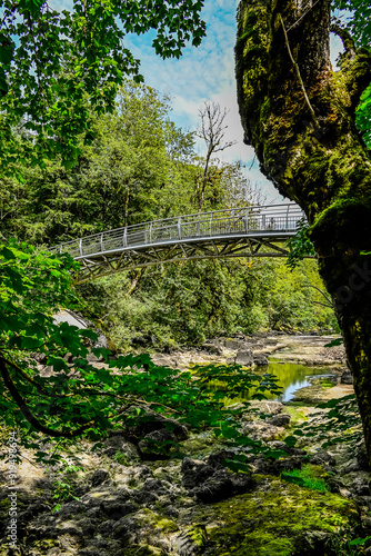 Les Brenets, le lac des Brenets, Doubs, Fluss, Brücke, Ausflug, le Saut-du-Doubs, Jura, Juramassiv, Wald, Wanderweg, Sommer, Kanton Neuenburg, Schweiz, Frankreich photo