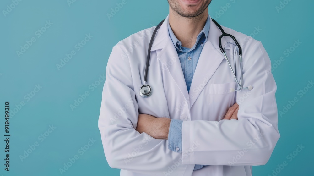 The doctor with stethoscope The doctor with stethoscope