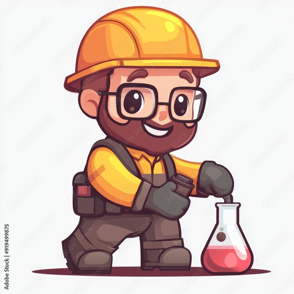 Cartoon Scientist with Beaker Cartoon Scientist with Beaker
