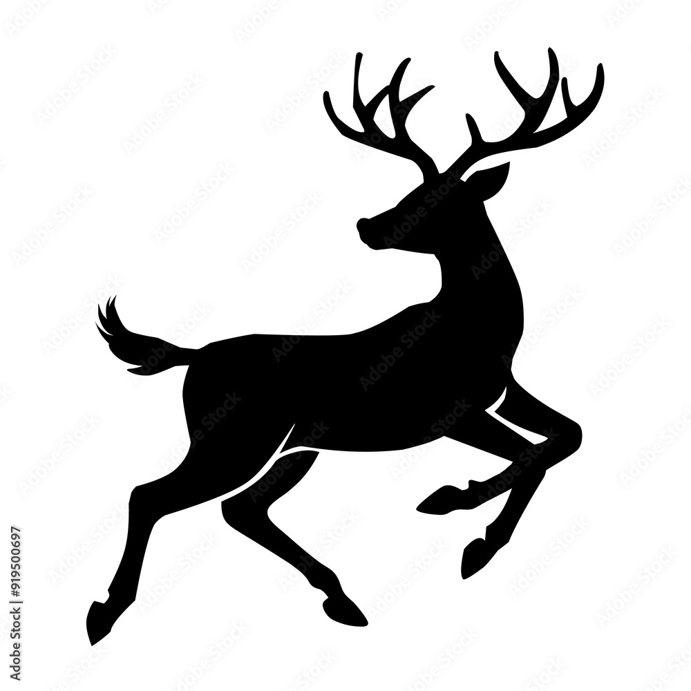Vector deer in silhouette Vector deer in silhouette