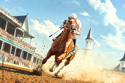 Horse Racing at the Kentucky Derby. photo