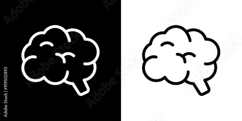 Brain icon. Health. Medical. Hospital. Black icon. Silhouette icon.