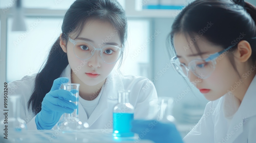 Researchers who work in medical science laboratories and in medical technology chemistry lap experiments for hospitals Researchers who work in medical science laboratories and in medical technology chemistry lap experiments for hospitals