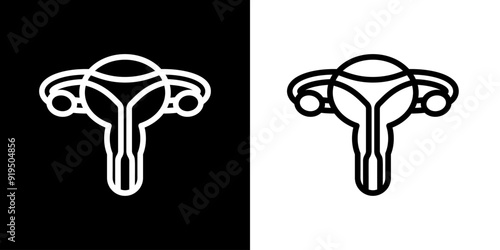 Female Reproductive icon. Health. Medical. Hospital. Black icon. Silhouette icon.