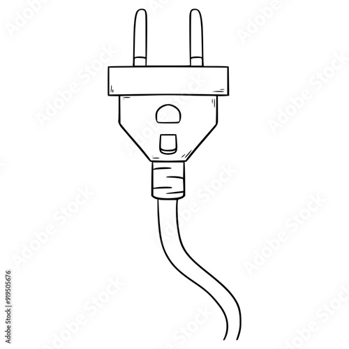 ac power socket  type C illustration outline vector