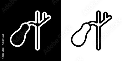 Gall Bladder icon. Health. Medical. Hospital. Black icon. Silhouette icon.