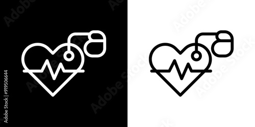 Pacemaker icon. Health. Medical. Hospital. Black icon. Silhouette icon.