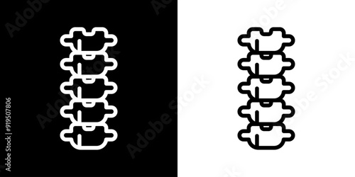 Spine icon. Health. Medical. Hospital. Black icon. Silhouette icon.