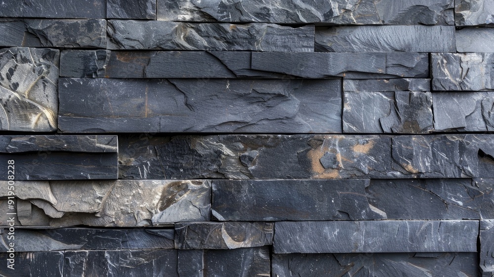 Authentic black white and gray slate stone wall background texture Authentic black white and gray slate stone wall background texture