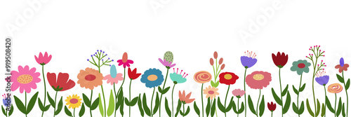 Colorful Flower Banner Illustration Clipart.

