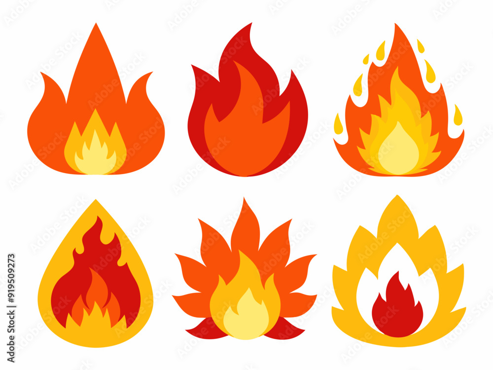 Cartoon fire. Flame of infernal fireballs, red and yellow campfire, hot wildfire and bonfire, burn power. Hellfire, burning icons isolated vector set
Cartoon fire. Flame of infernal fireballs, red and yellow campfire, hot wildfire and bonfire, burn power. Hellfire, burning icons isolated vector set