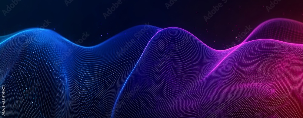 Waving blue and purple lines on an abstract technology background Waving blue and purple lines on an abstract technology background