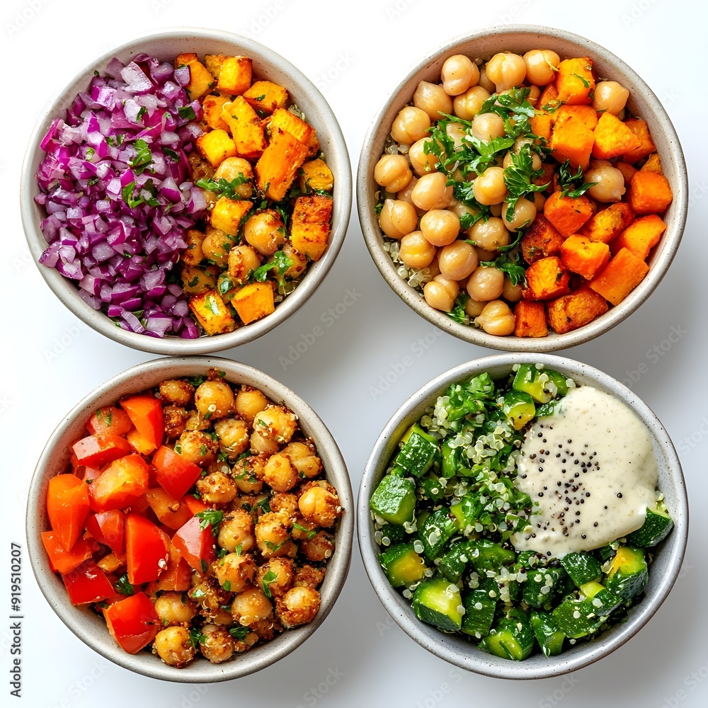 Inviting Quinoa Bowl with Roasted Veggies Chickpeas and Tahini Dressing Inviting Quinoa Bowl with Roasted Veggies Chickpeas and Tahini Dressing