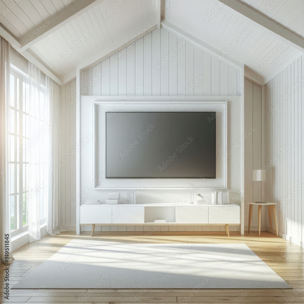 a living room with a large flat screen tv on the wall. a living room with a large flat screen tv on the wall.
