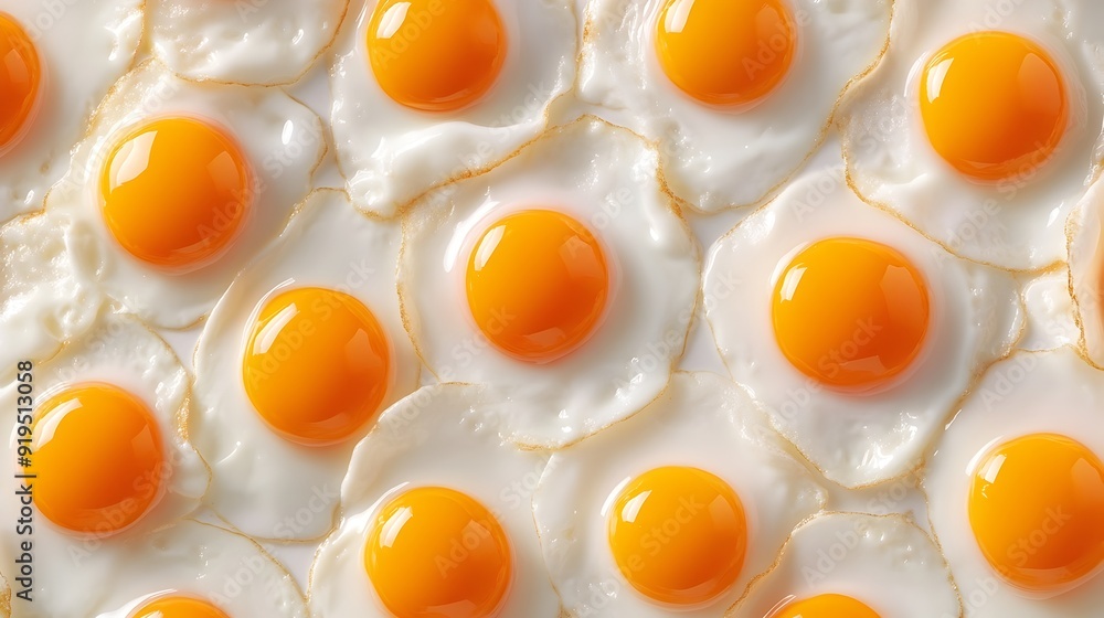 Close-up of Freshly Cooked Eggs with Vibrant Yolks on a White Surface Close-up of Freshly Cooked Eggs with Vibrant Yolks on a White Surface
