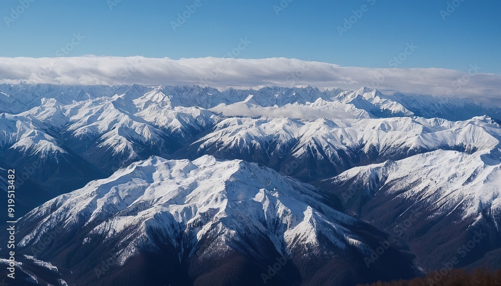 Fototapeta premium Aerial view of Himalaya range with mount Everest, Nepal 36