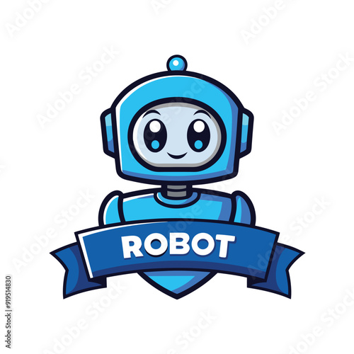 Robot assistant chat bot assistant voice assistant concept technology logo icon vector isolated on white background