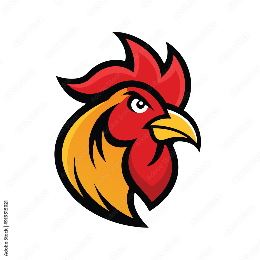 Rooster Mascot Logo Design with Modern illustration Concept Style for Badge and Emblem Rooster Mascot Logo Design with Modern illustration Concept Style for Badge and Emblem