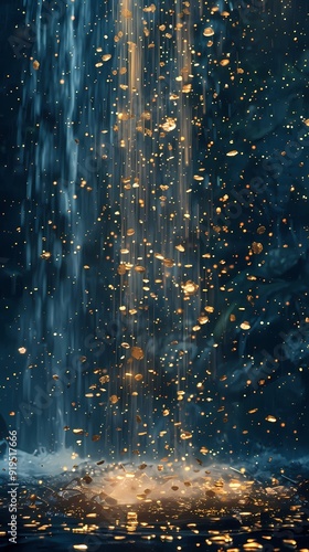 Wallpaper Mural Digital golden stars watercolor poster background Torontodigital.ca