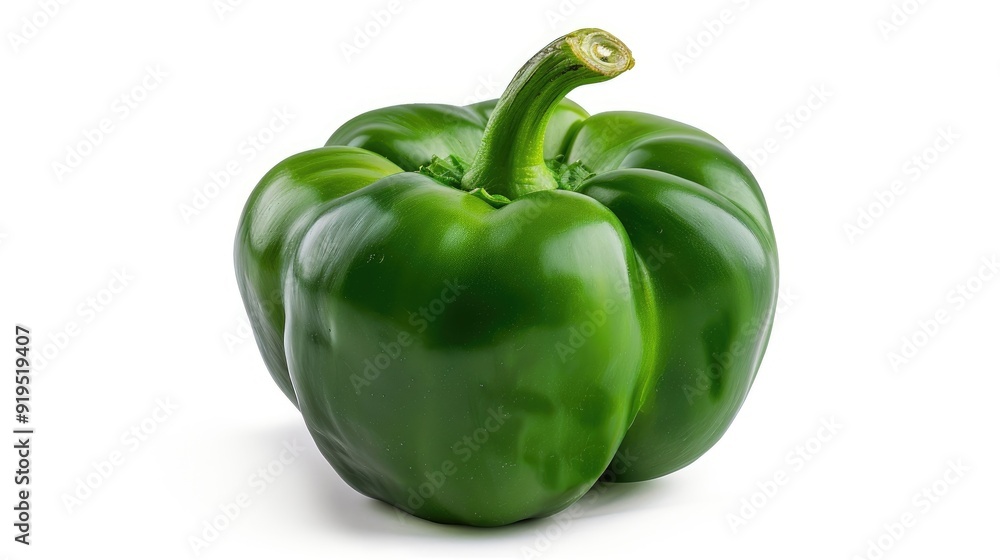 Green bell pepper isolated on white background with space photographed with studio lighting Green bell pepper isolated on white background with space photographed with studio lighting