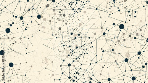Complex network visualization showcasing interconnected nodes and lines illustrating data flow and intricate relationships