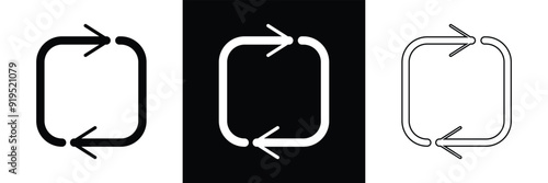 Arrows repeat line icon. repetition symbol. exchange or replace icon. renew, switch, or reverse sign suitable for apps and websites UI designs in eps 10.